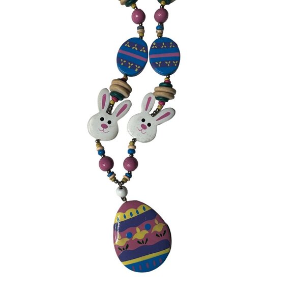Easter Egg Bunny Rabbit Y2K Colorful Necklace - Picture 2 of 14